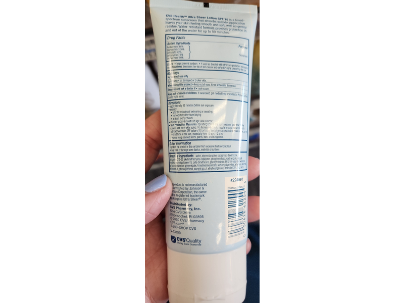 Cvs Health Ultra Sheer Lotion, SPF 70, 3.0 fl oz/89 mL