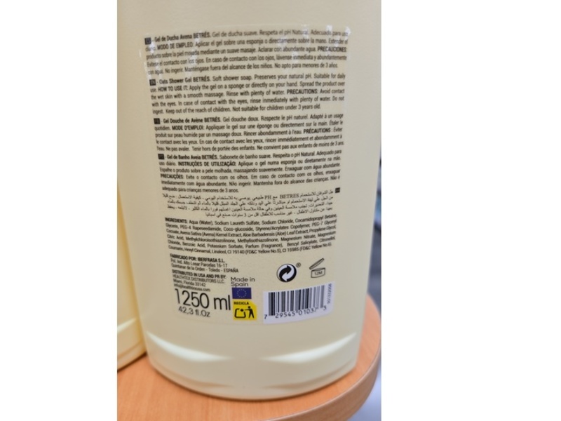 Betres Avena Oats Shower Gel, 42.3 fl oz/1250 mL