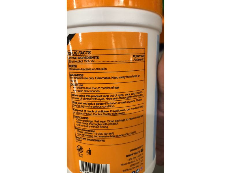 Miami Carry On Disinfecting & Sanitizing Wipes, 75% Alcohol, 100 Ct