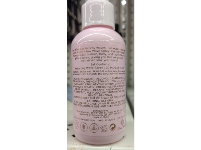 Amber Glow Texturizing Wave Spray, Creamy Coconut, 3.38 fl oz/100 mL