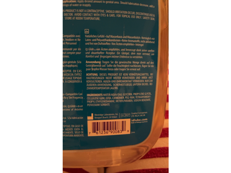 Id Glide Natural Water Based Personal Lubricant, 64 fl oz/1900 mL
