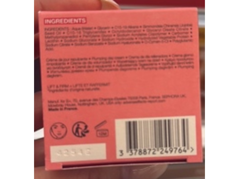 Sephora Lift & Firm Plumping Day Cream, 1.69 fl oz/50 mL