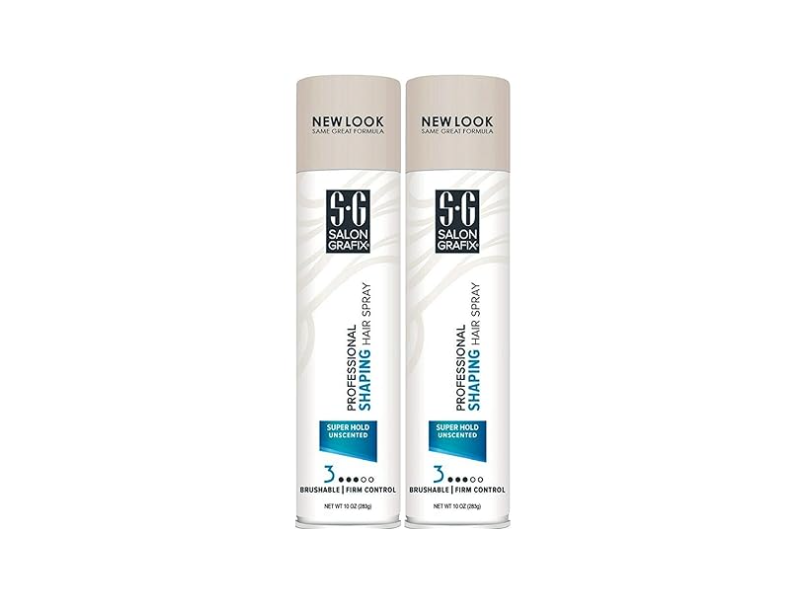 Salon Grafix Professional Shaping Hair Spray, Unscented, 10 oz/283 g, Pack Of 2