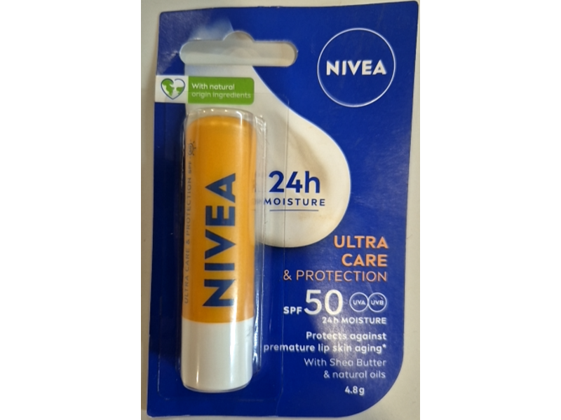 Nivea Ultra Care & Protection Lip Balm, SPF 50, 4.8 g
