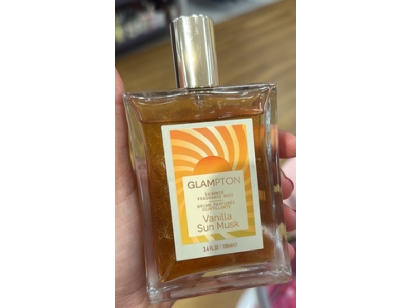 Glampton Shimmer Fragrance Mist, Vanilla Sun Musk, 3.4 fl oz/100 mL