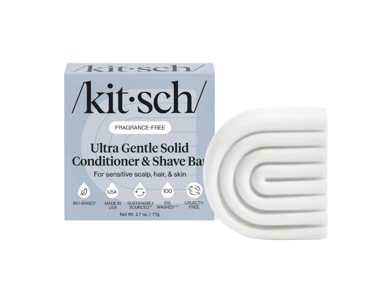 Kitsch Solid Conditioner & Shave Bar, Fragrance Free, 2.7oz/77 g