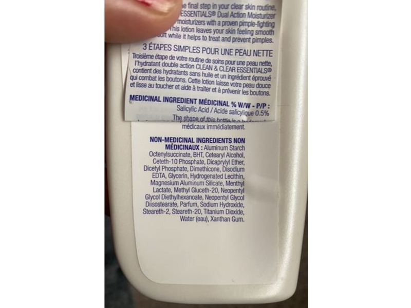 Clean & Clear Essentials Dual Action Moisturizers, Oil-Free, 3.93 oz/118 mL