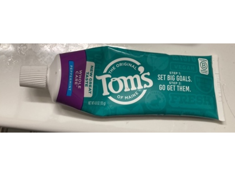 Tom's Of Maine Whole Care Anticavity Toothpaste, Peppermint, 4 oz/113 g