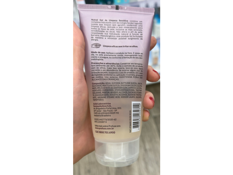 Profuse Nutrel Sensitive Limpeza Facial Gel, 150 mL