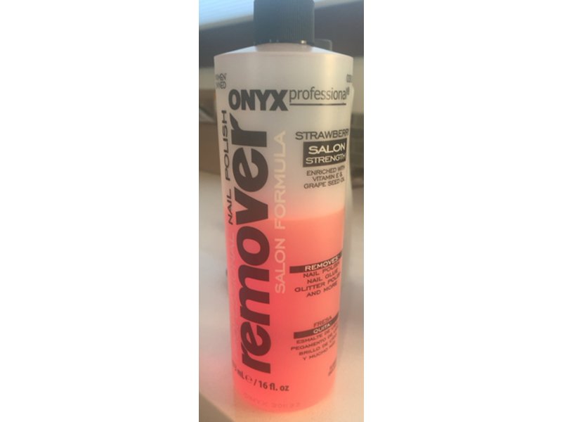 Onyx Professional Nail Polish Remover, Strawberry, 16 fl oz/473 mL
