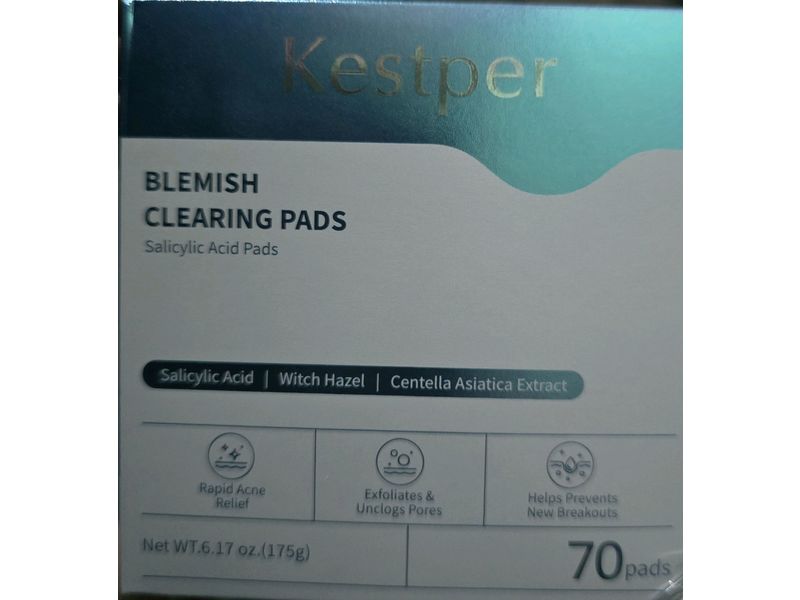 Kestper Blemish Clearing Pads, Salicylic Acid, 70 Count