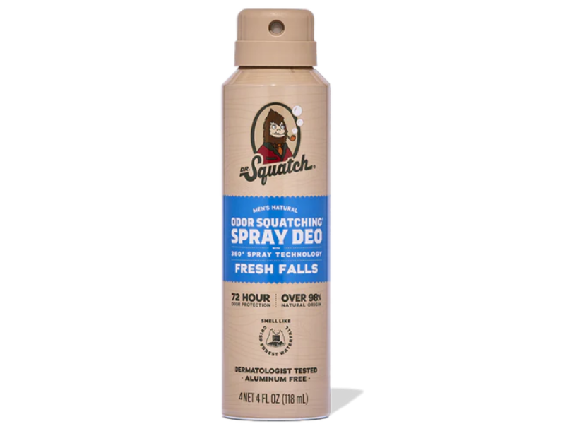 Dr. Squatch Spray Deo Deodorant, Fresh Falls, 4 fl oz/118 mL
