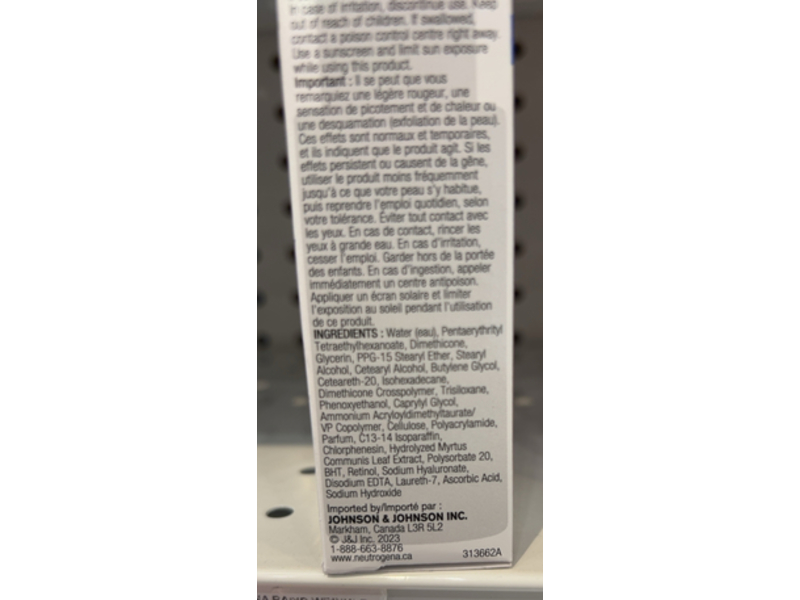 Neutrogena Rapid Wrinkle Repair Moisturizer, Retinol + Hyaluronic Acid, 29 mL