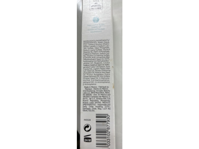 Ion Inspired By Nature Permanent Creme Hair Color, Dark Ash Blonde, Walnut & Hazelnut Oils, 2.05 oz/58.2 g