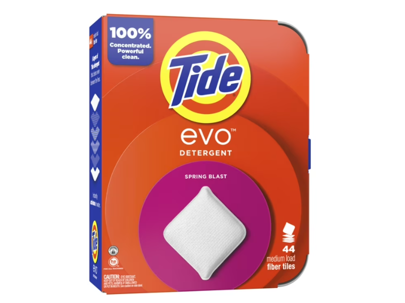 Tide Evo Detergent Tiles, Spring Blast, Medium Load, 44 Count