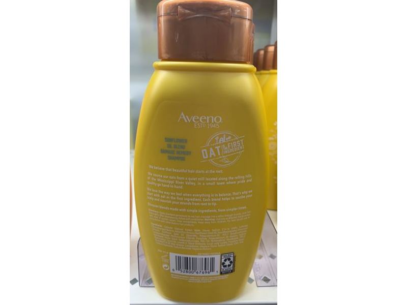 Aveeno Sunflower Oil Blend Shampoo, Damage Remedy, 12 fl oz/354 mL