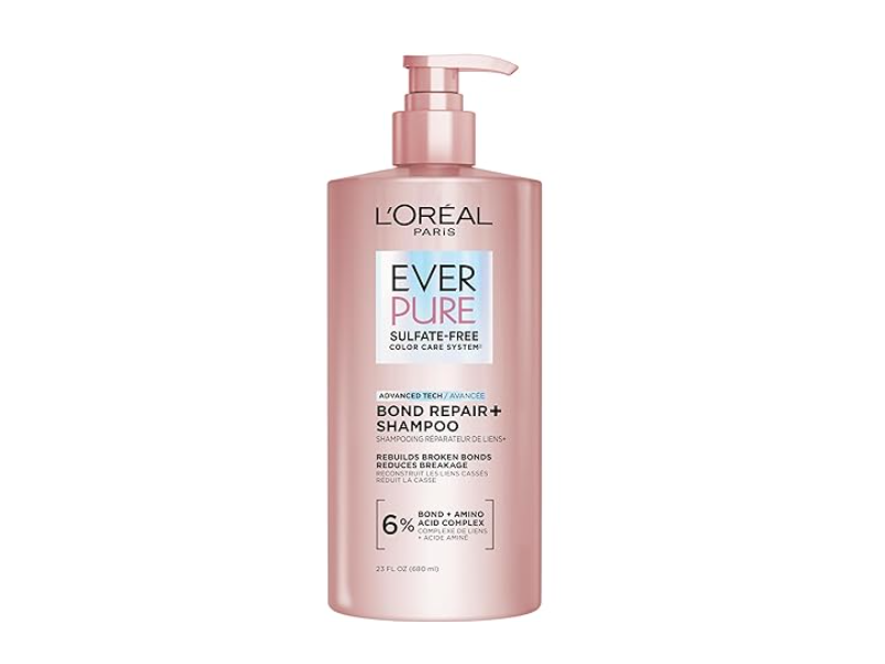 L'Oreal Paris Ever Pure Bond Repair Shampoo, 23 fl oz/680 mL