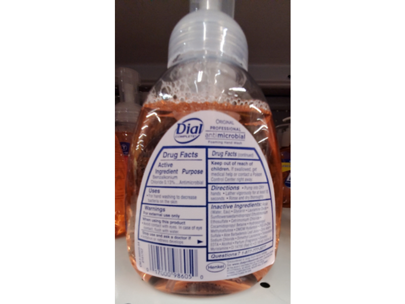 Dial Complete Antimicrobial Foaming Hand Wash, Original, 15.2 oz/449 mL
