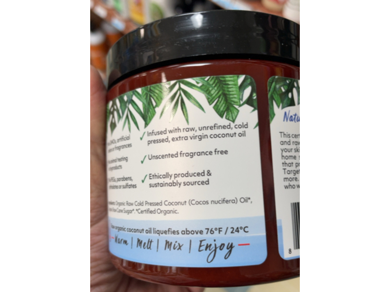 Organic Fiji Whole Body Scrub infused with Raw Coconut Oil, 20 fl oz/591 mL