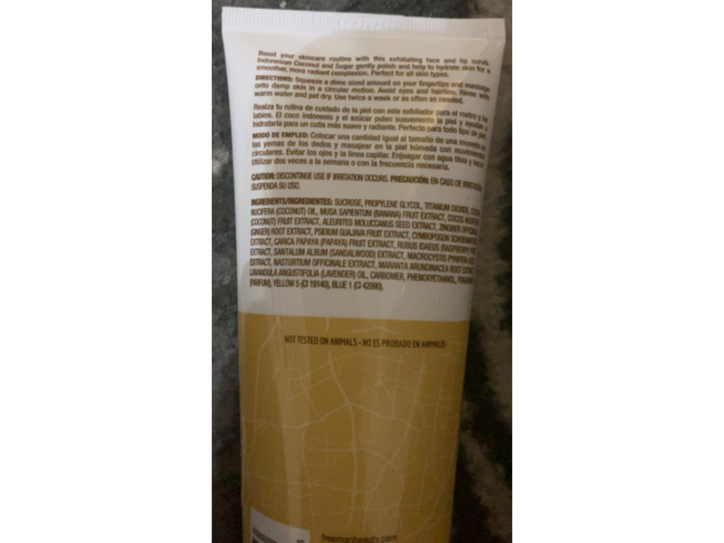 Freeman Face Mask + Scrub, Indonesian Coconut, 6 fl oz/175 mL