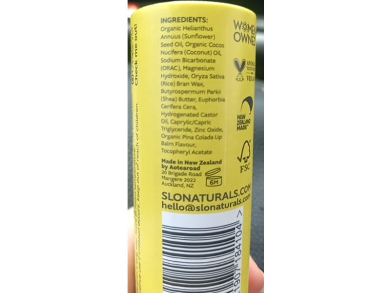 Slo Natural Deodorant, Pineapple + Coconut, 1.94 oz/55 g