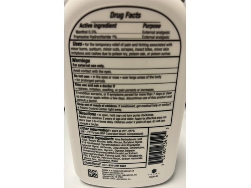 Sarna Calm + Cool Anti-Itch Lotion, Menthol, 12 fl oz/355 mL