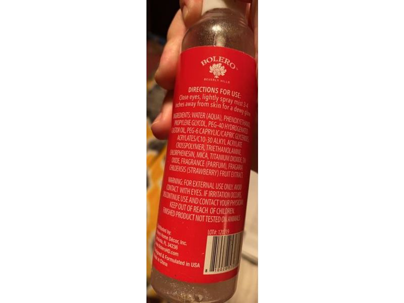 Bolero Beverly Hills Jelly Nutrient Mist, Vita C + Strawberry, 4 fl oz/118.2 ml