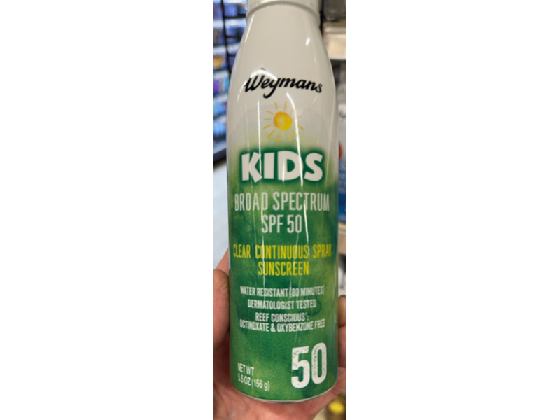 Wegmans Kids Clear Continuous Sunscreen Spray, SPF 50, 5.5 oz/156 g