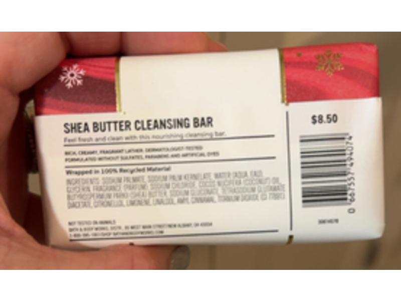 Bath & Body Works Shea Butter Cleansing Bar, Winter Candy Apple, 5 oz/141.75 g