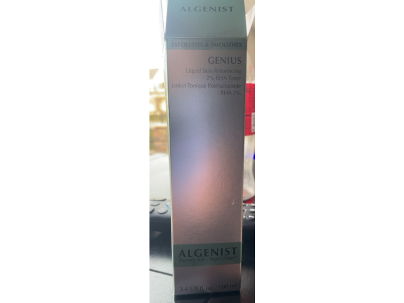 Algenist Genius Liquid Skin Resurfacing Toner, 2% BHA , 3.4 fl oz/100 mL