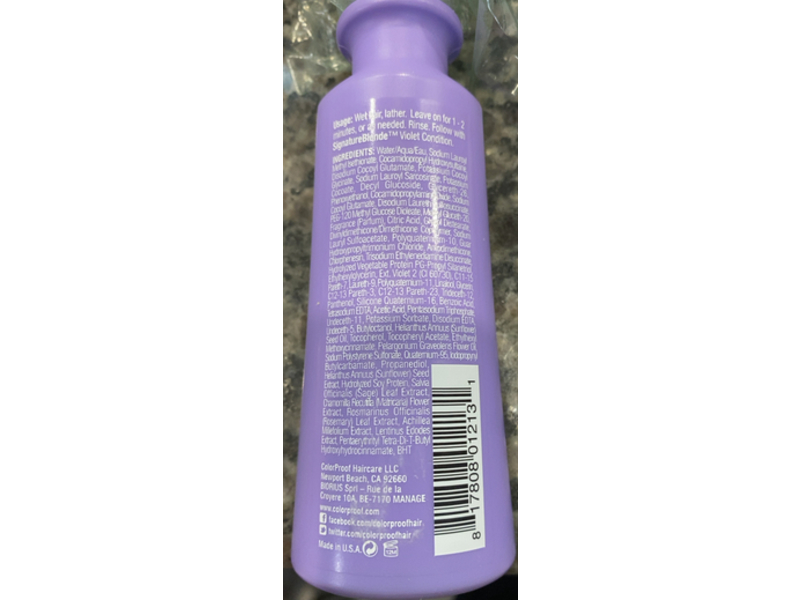 Color Proof Signature Blonde Violet Shampoo, 2 fl oz/60 mL