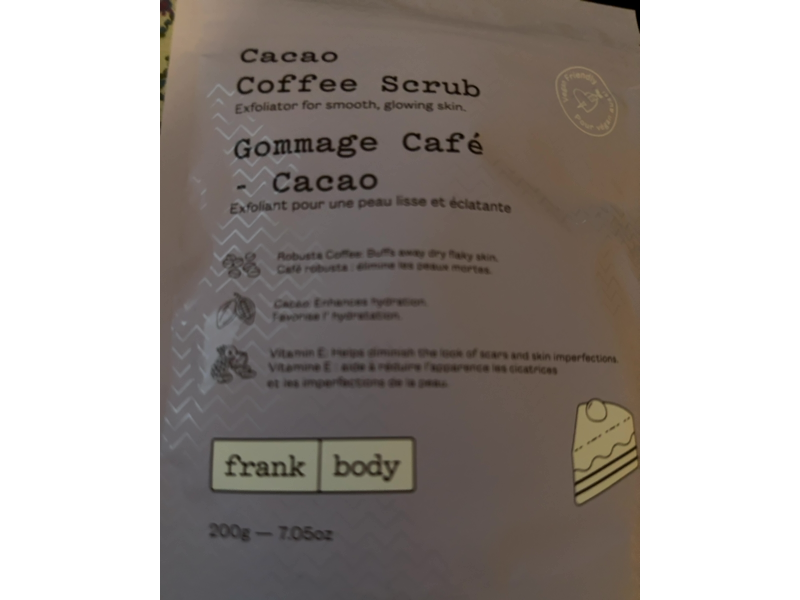 Frank Body Scrub, Cacao Coffee, 7.05 oz/200 g