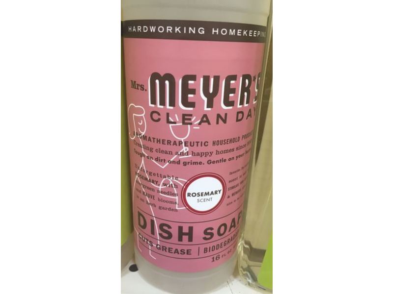 Mrs. Meyers Clean Day Dish Soap, Rosemary, 16 fl oz/473 mL