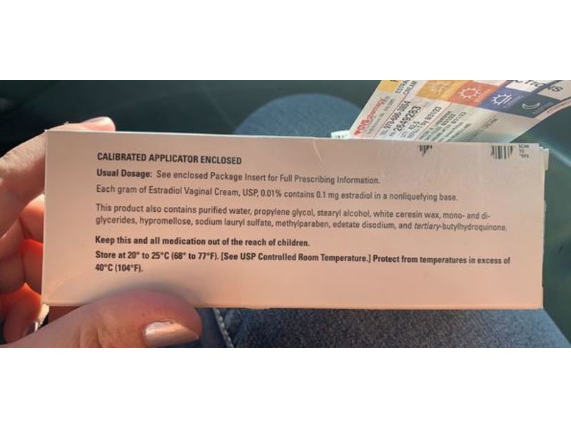 Estradiol Vaginal Cream, USP, 0.01%, 42.5 g, Hampton Laine (RX)