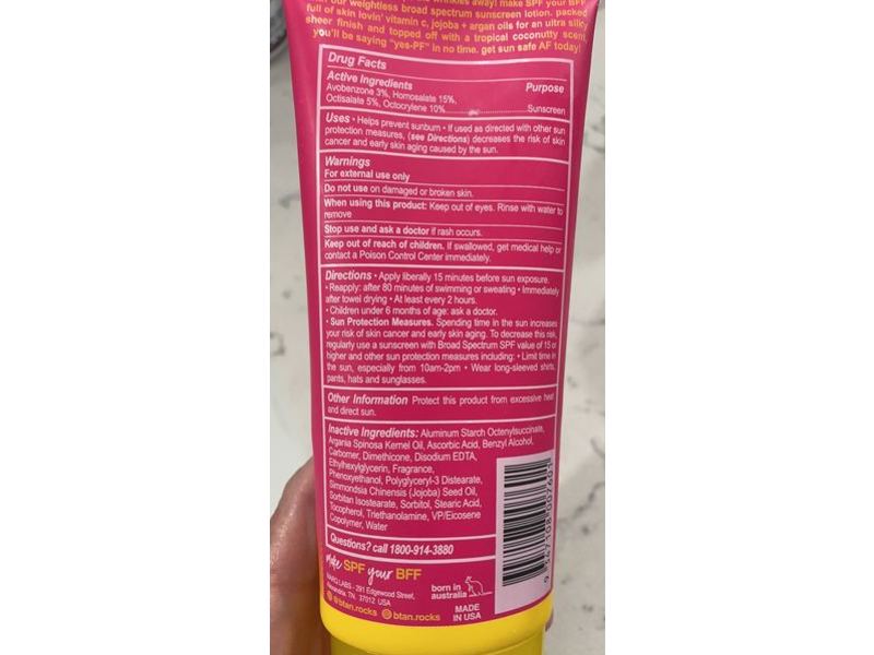 b.tan Sun Safe Af Sunscreen Lotion, SPF 50, 7 fl oz/207 mL