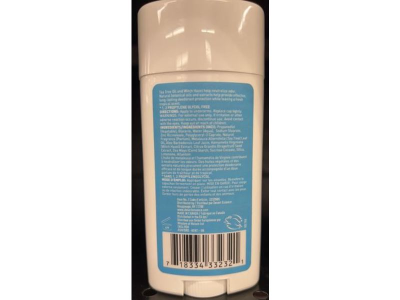 Desert Essence Deodorant, Tropical Breeze, 2.5 oz/70 mL