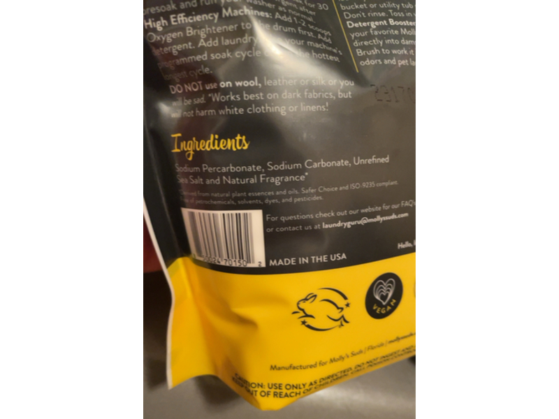 Molly's Suds Oxygen Brightener, Cedar & Sandalwood, 41.09 oz/1.15 kg