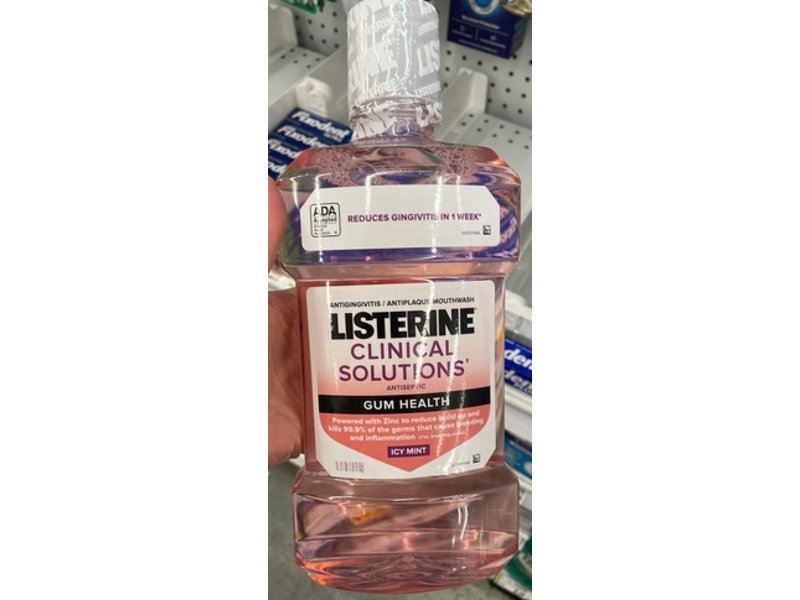 Listerine Clinical Solutions Gum Health Antiplaque Mouthwash, Icy Mint, 1L