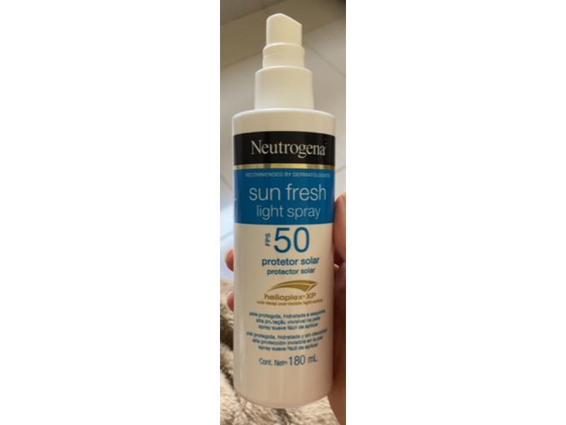 Neutrogena Protetor Solar Sun Fresh Light Spray, SPF 50, 180 mL