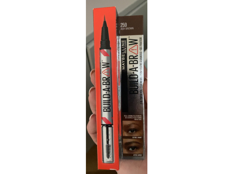 Maybelline Build-A-Brow 2-In-1 Brow Pen +Sealing Gel, 259 Ash Brown