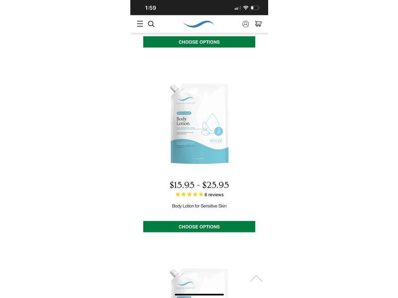 Pure & Gentle Body Lotion, Sensitive Skin, 32 fl oz/0.95 L