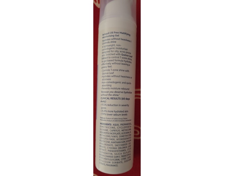 Re'equil Oil Free Mattifying Moisturising Gel, 2.65 oz/75 g