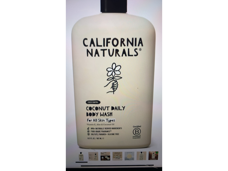 California Naturals Body Wash, Coconut, 16.5 fl oz/487 mL