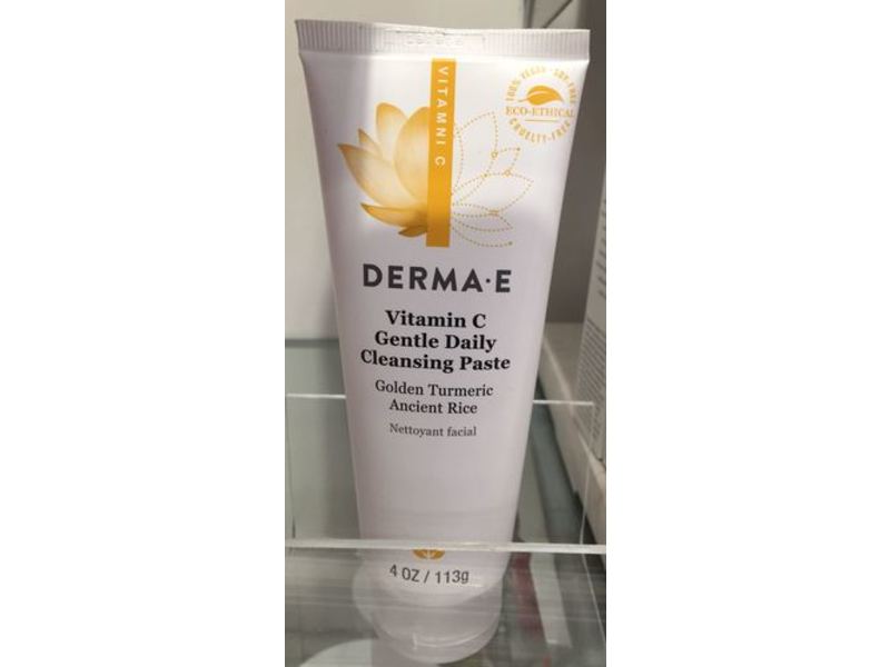 Derma E Gentle Daily Cleansing Paste, Vitamin C, Golden Turmeric Ancient Rice, 4 oz/113 g