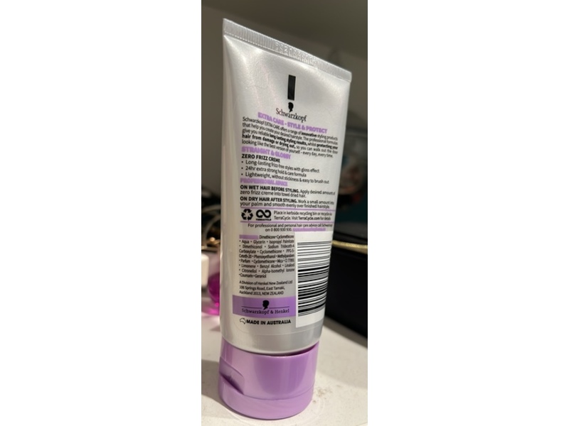 Schwarzkopf Extra Care Hair Styling Zero Frizz Creme, Straight & Glossy, 70 g