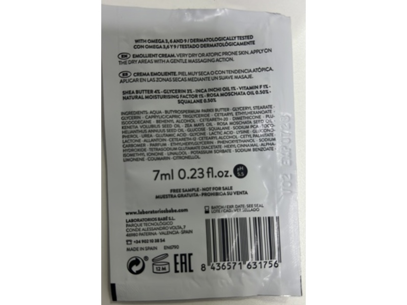 Babe Laboratorios Emollient Cream, 0.23 fl oz/7 mL