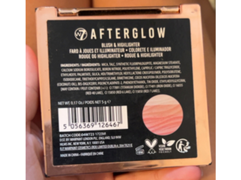 W7 Afterglow Blush & Highlight, Pink, 0.17 oz/5 g