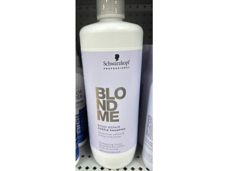 Schwarzkopf Professional Blond Me Bond Reapir Purple Shampoo, 33.8 fl oz/1L
