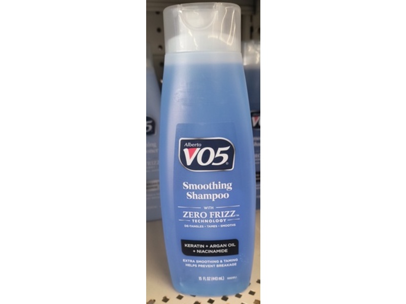 Alberto VO5 Smoothing Shampoo, Keratin + Argan Oil + niacinamide, 15 fl oz/443 mL