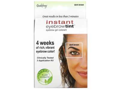 Godefroy Instant Eyebrow Tint, Dark drown, 3 Count
